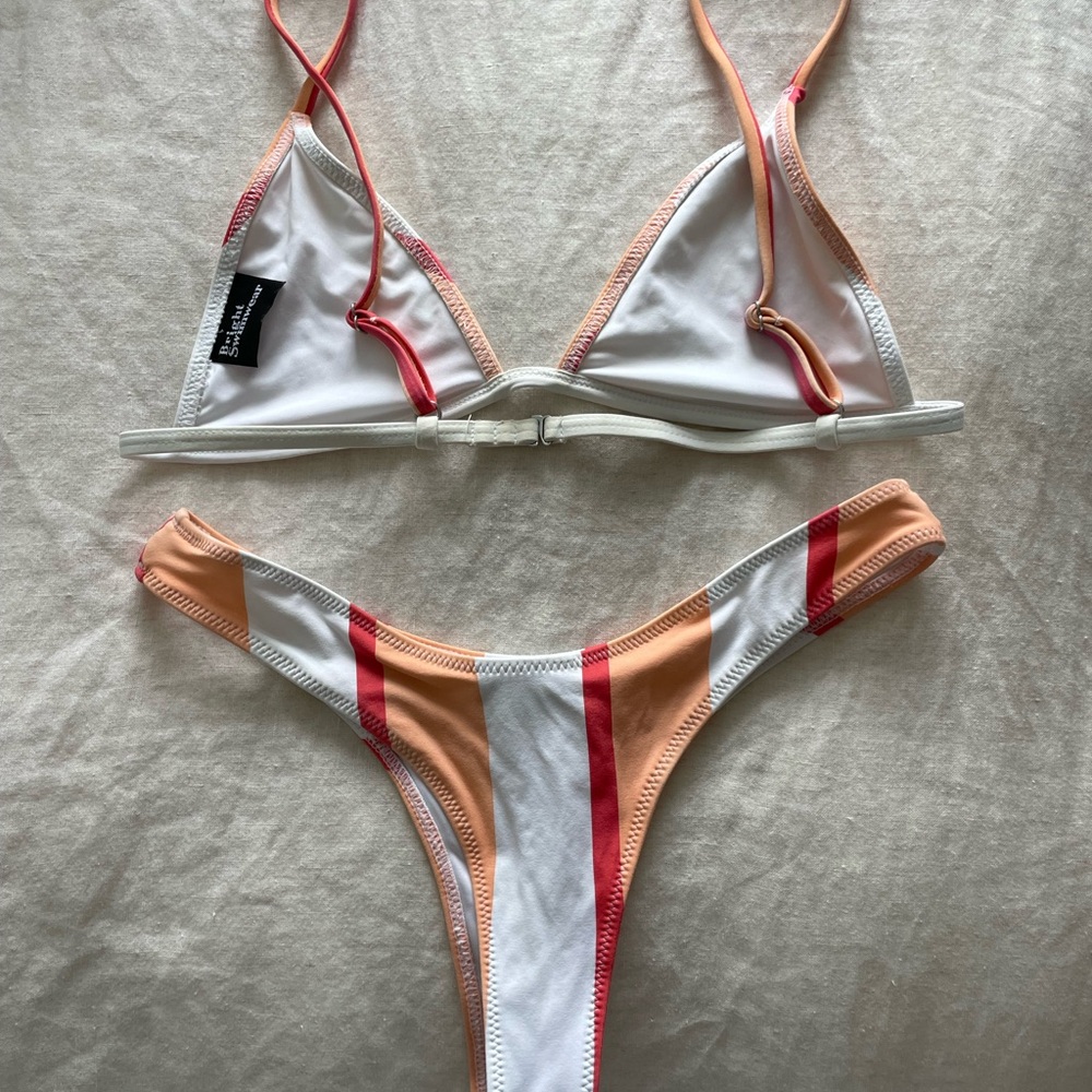 Peach Stripe Tual Bright Swimwear bikini set - Picture 3 of 4